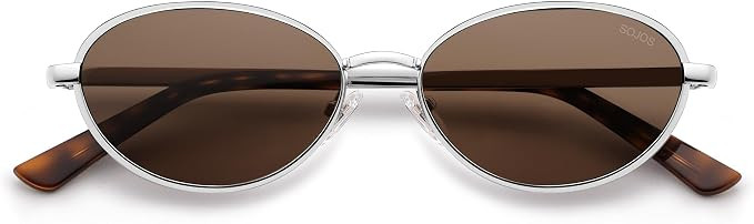 SOJOS Trendy Oval Cat Eye Polarized Sunglasses for Women Men, Chic 80s 90s Retro Fashion Sunnies ... | Amazon (US)