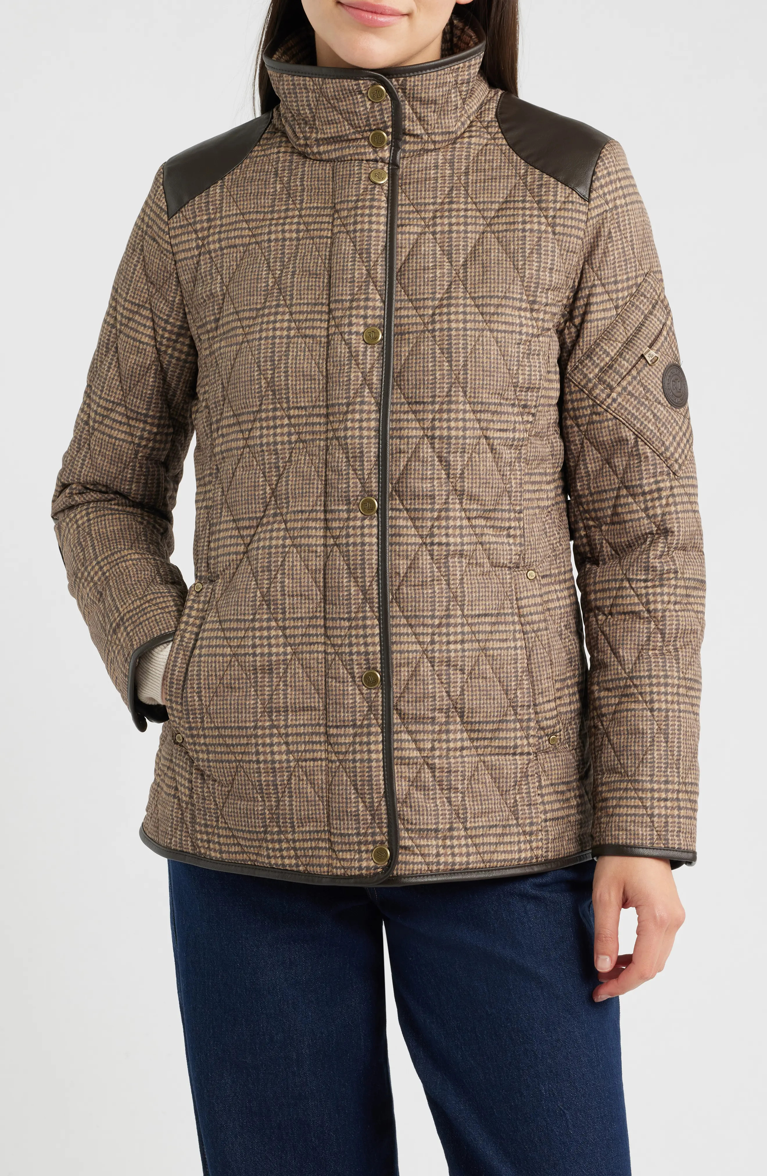 Houndstooth Quilted Barn Jacket (Women) | Nordstrom | Nordstrom