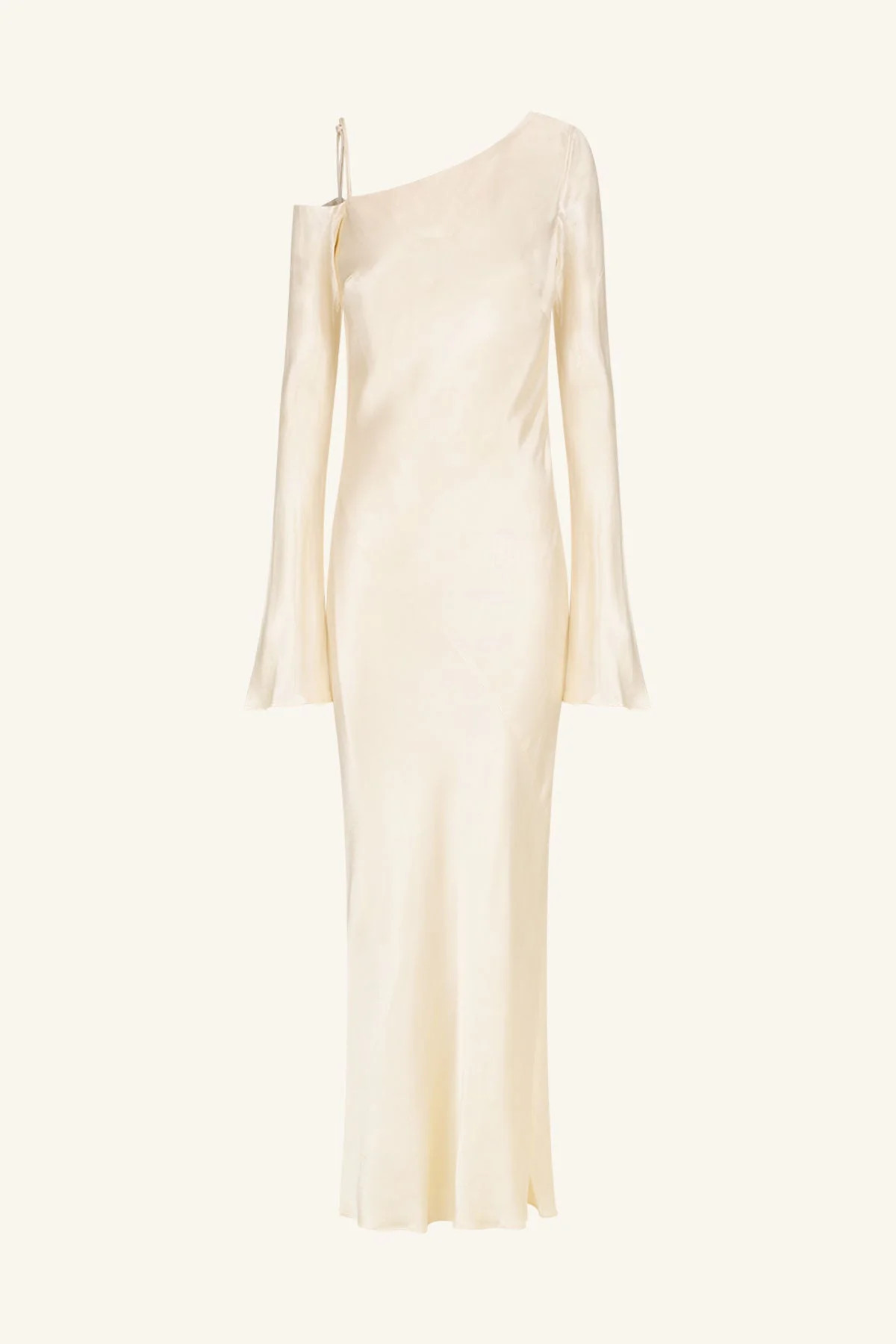 LA LUNE ASYMMETRICAL LONG SLEEVE MAXI DRESS | CREAM | DRESSES | SHONA JOY | Shona Joy
