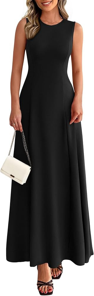 PRETTYGARDEN Women's Summer Tank Maxi Dress 2026 Spring Sleeveless Swing A Line Long Flowy Elegan... | Amazon (US)