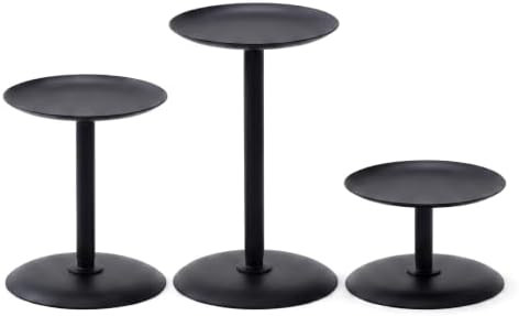 Homemory Black Metal Candle Holders Set of 3, Fall Halloween Table Decor | Metal Construction for... | Amazon (US)