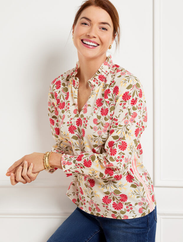 Side Button Top - Ditsy Trail | Talbots