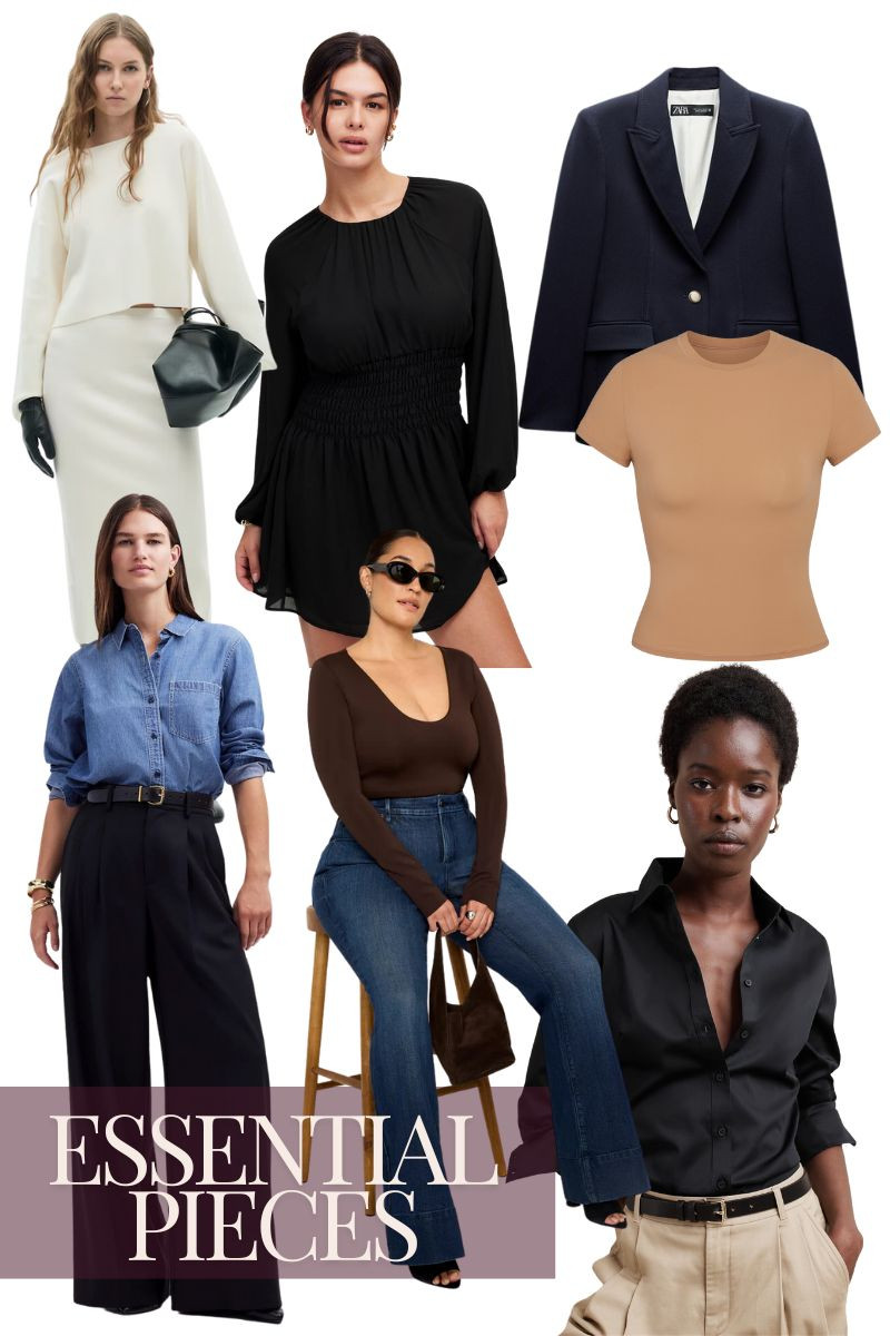 Essentials of a Minimal Wardrobe

A minimal wardrobe focuses on functionality and versatility, providing a streamlined selection of clothing that can serve multiple purposes across various settings and climates.

Key Pieces for Versatility

Basic Tees and Tanks: White, black, and grey, providing a neutral base for layering or standalone wear.

Button-up Shirts: A classic white button-up and a few in muted tones like navy or beige.

Denim Jeans: A pair of well-fitting blue jeans and black jeans, suitable for casual and semi-formal events.

Tailored Blazer: A neutral-toned blazer to dress up any outfit.

Little Black Dress: Versatile for both day and night wear.

Versatile Skirt: A knee-length A-line skirt in a neutral color.

Trousers: Black or navy trousers that transition from work to evening. 

 #LTKWatchNow #LTKOver40 #LTKStyleTip