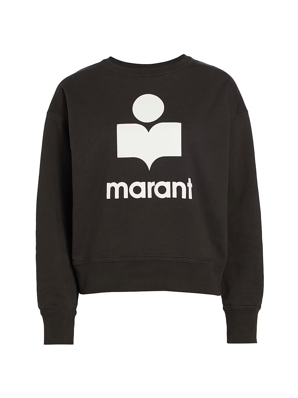 Isabel Marant Étoile Mobyli Flocked Logo Cotton-Blend Sweatshirt | Saks Fifth Avenue
