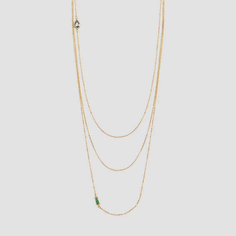 Ambroise Three Strand Crystal Necklace | BONHEUR JEWELRY