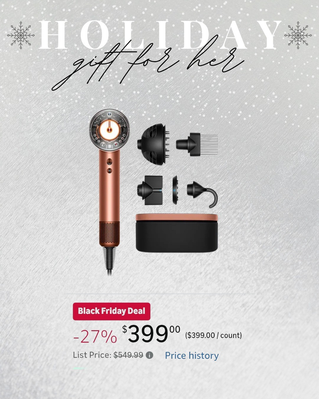 Amazon Black Friday sale. Daily deal on Dyson Supersonic Nural Hair Dryer. Christmas gifts for her.hair toolgift for herholiday dealBlack Friday salebeauty must-haveviral hair dryerluxury gift idea#LTKHoliday#LTKSaleAlert#LTKGiftGuide#BlackFridayDeals#HairTok#BeautyFavorites

#LTKGiftGuide #LTKHoliday #LTKSaleAlert