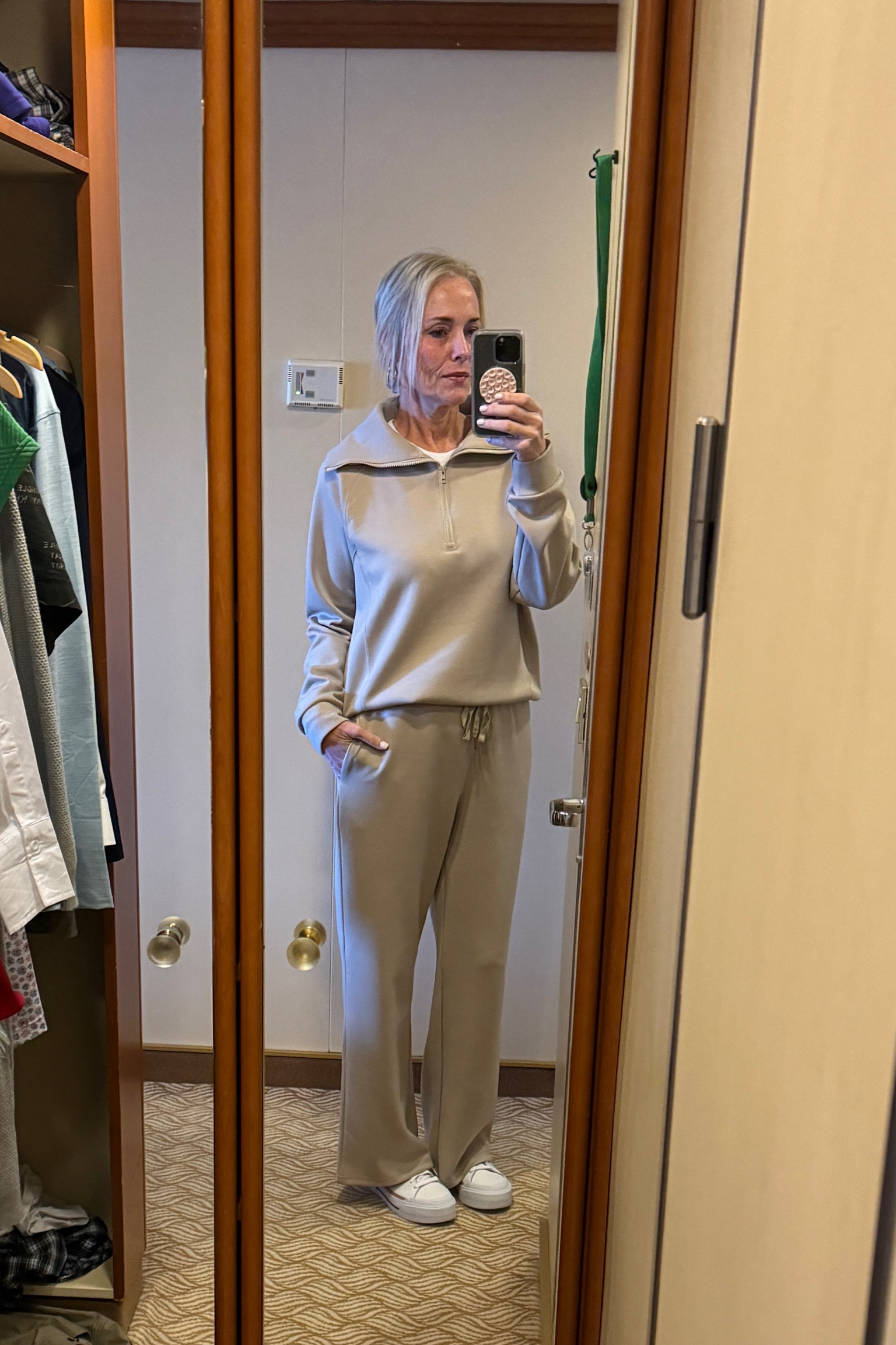 Today's OOTD is all about staying cozy in these cooler temps. 

I'm wearing this fabulous matching lounge set from Amazon in a size medium. It's versatile enough to zip all the way up for a turtleneck look or leave open for a chic collared V-neck.

Paired it all with my Nike Legacy Court Lifts and my go-to everyday jewelry for a touch of sparkle. 

Feeling cozy, comfy, and ready to explore!

#LTKTravel #LTKStyleTip #LTKSeasonal