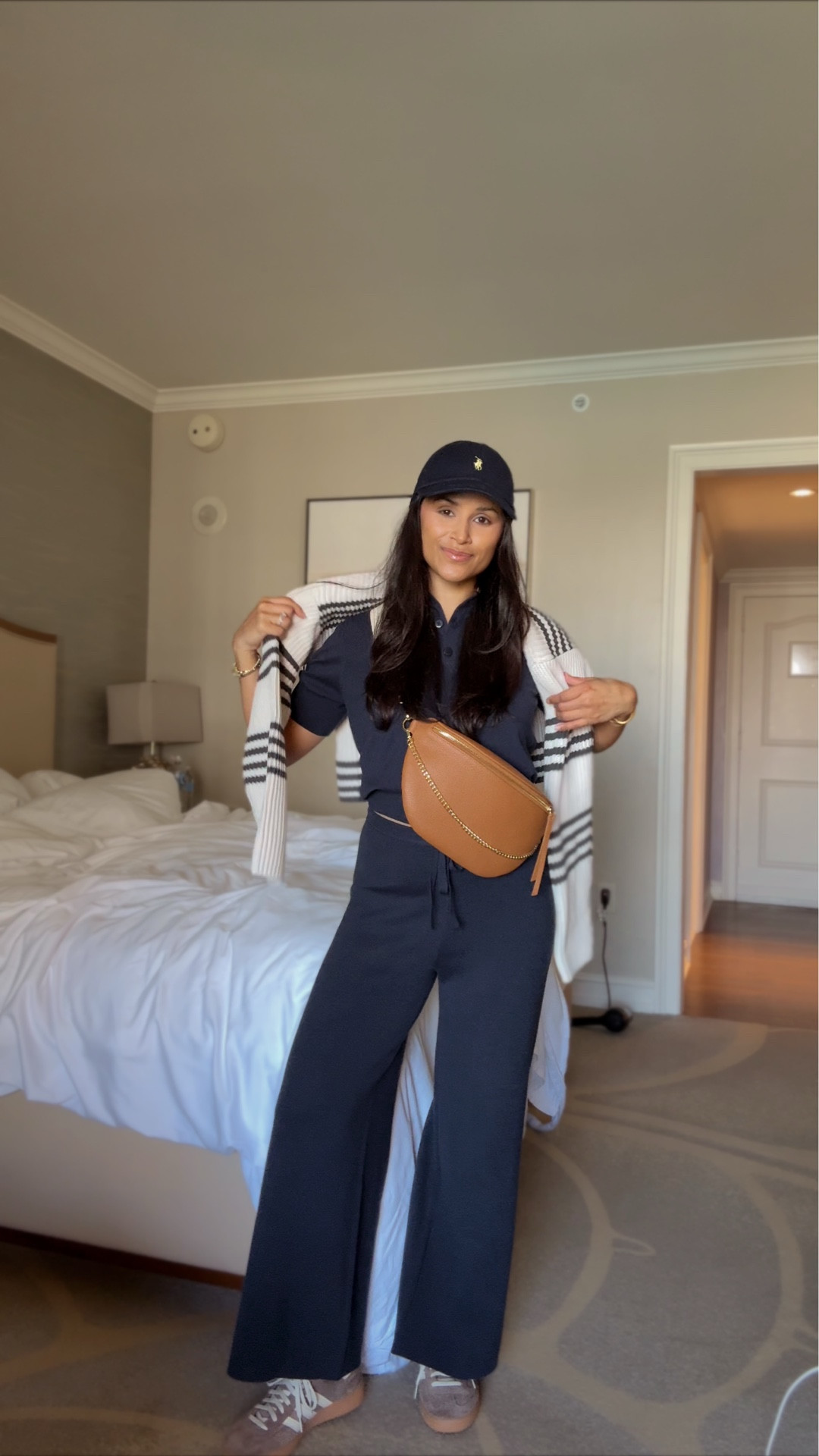 I wore this causal matching sweater set from @splendid for our coffee and lunch date. Wearing size small in both and comes in more colors. It was sooo comfy that I think I need more colors. Take 20% OFF my Beck Sling Bag with code: HAUTE20
#splendid #loungewear #cardigan 

#LTKootd #LTKPetite #LTKTravel