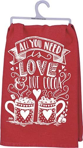All You Need is Love & Hot Cocoa Towel - Kitchen Hand Towel - Cute Decoration for Winter & Christ... | Amazon (US)
