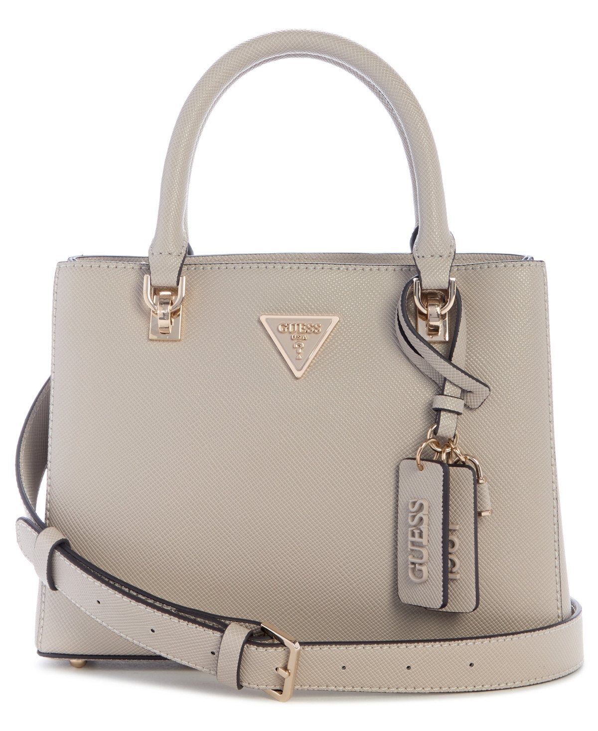 Guess Noelle Ii Small Multi Compartment Satchel Bag - Taupe | Macy's