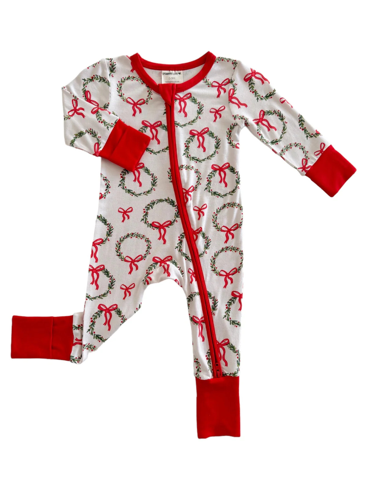 2-Way Convertible Zip Romper, Wreath | SpearmintLOVE