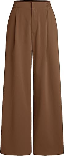 CIDER High Waist Solid Pleated Wide Leg Trousers | Amazon (US)