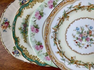 Vtg Mismatched China 4 Dessert Cake Bread Plates 6 1/8” -6 1/2” ~ Lovely Florals | eBay US