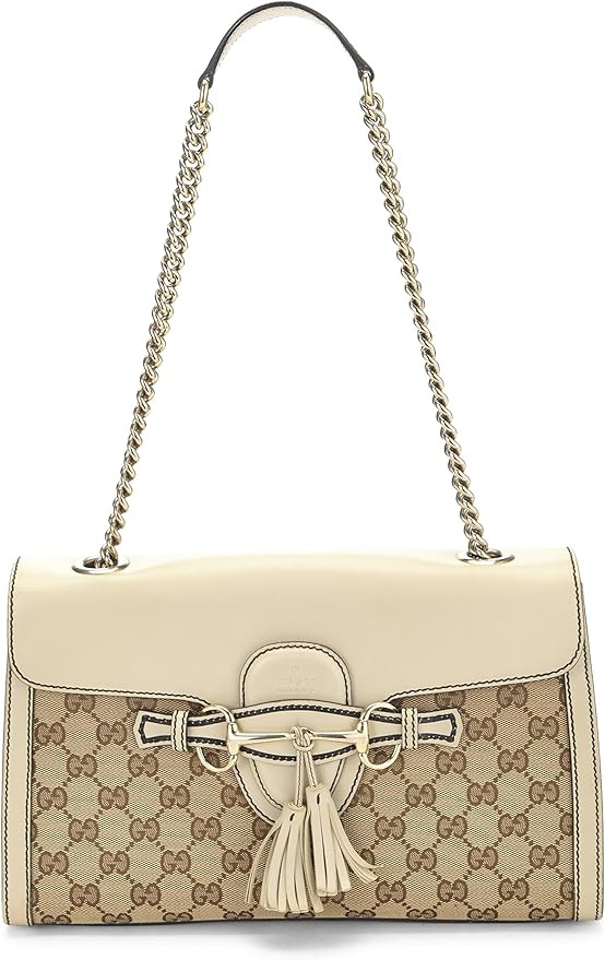 Amazon.com: Gucci, Pre-loved Cream Original GG Canvas Emily Chain Shoulder Bag, Cream : Amazon Lu... | Amazon (US)