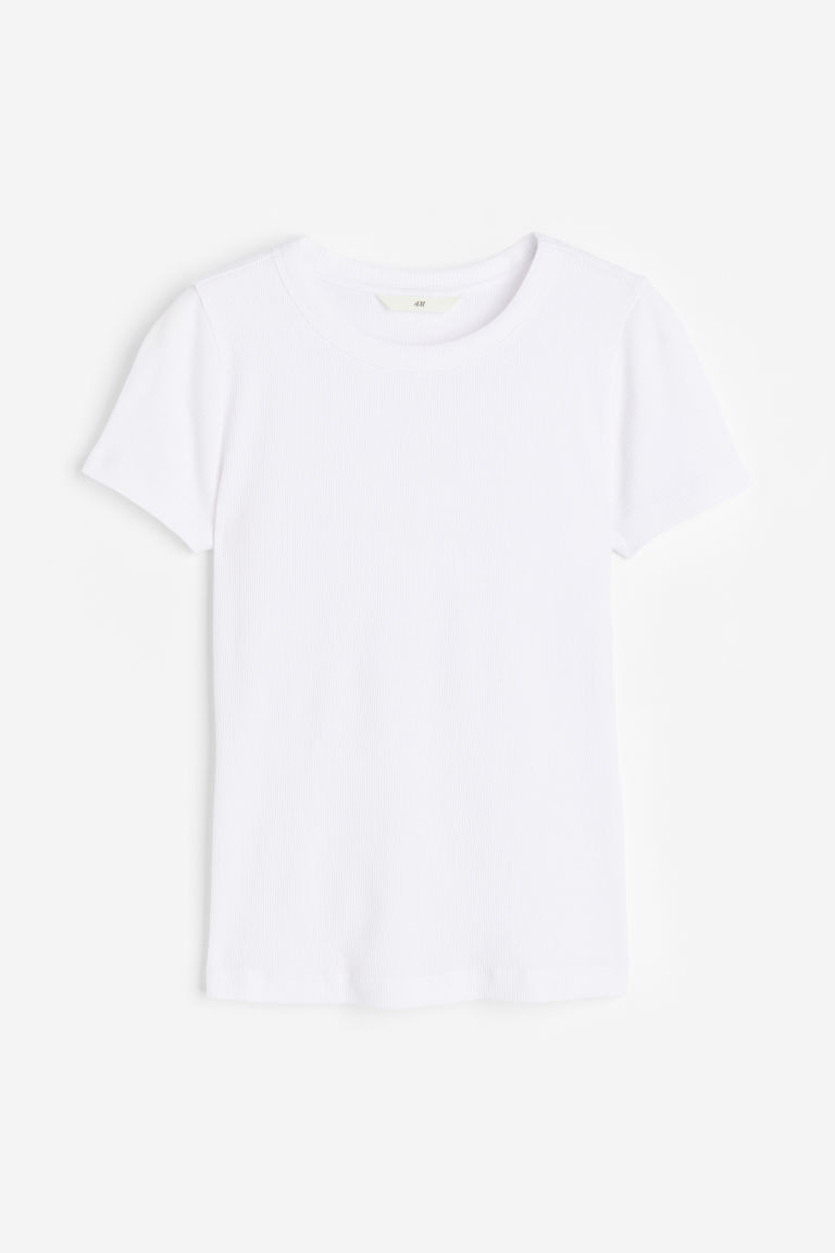 Ribbed modal-blend T-shirt | H&M (UK, MY, IN, SG, PH, TW, HK)