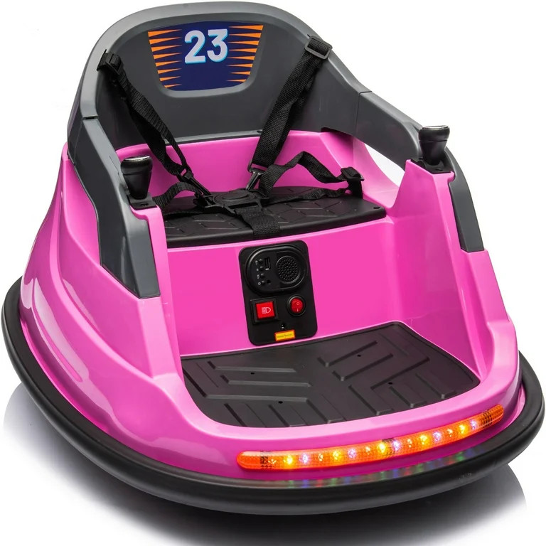 Outfunny 12V Bumper Car for Kids, Ride on Toys Bumper Car for Toddlers with Remote & Music - Pink | Walmart (US)