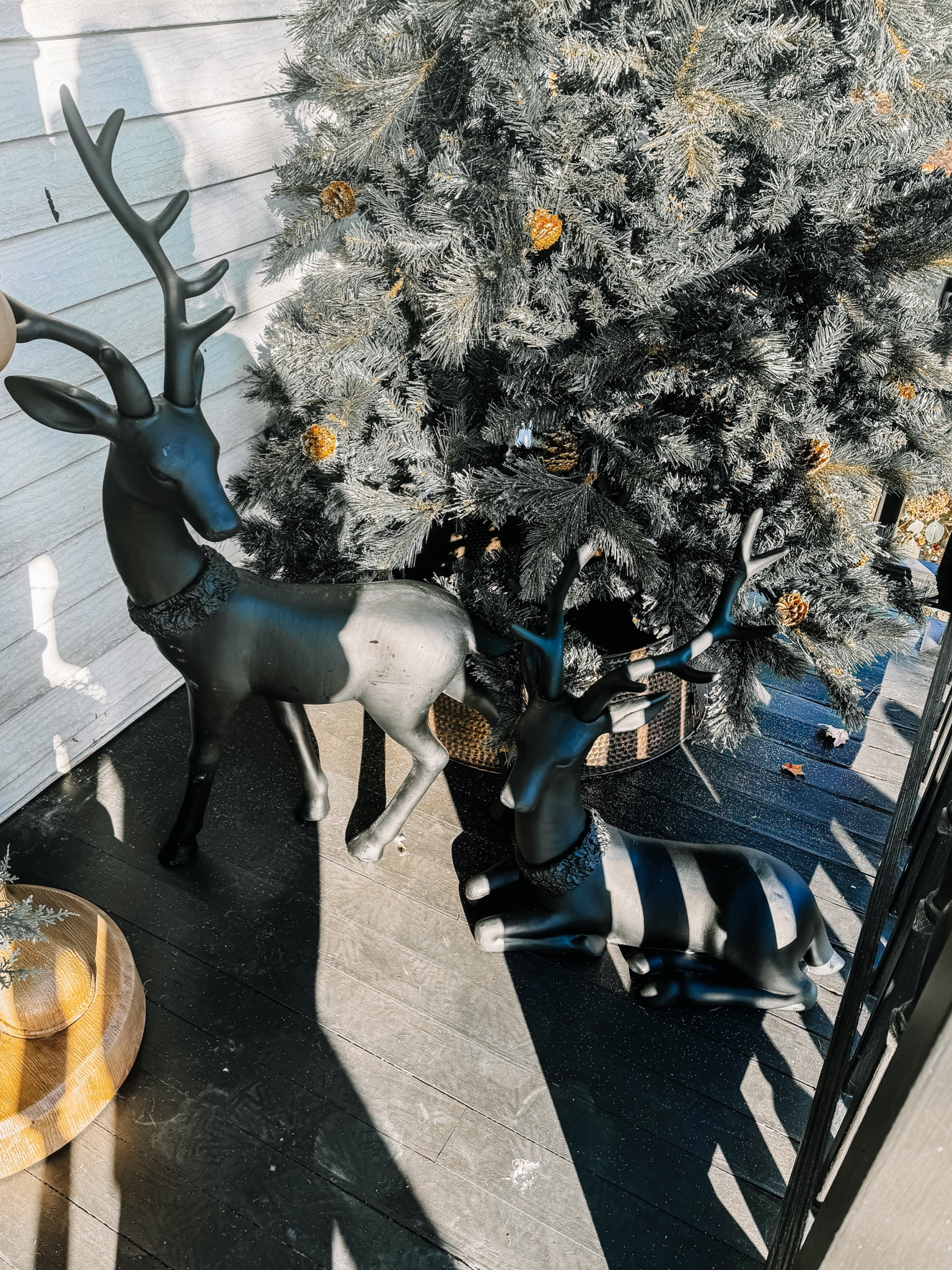 The viral black deer are in stock🖤
#porchdecor #christmasdecor #walmart 

#LTKFindsUnder100 #LTKHoliday #LTKSeasonal