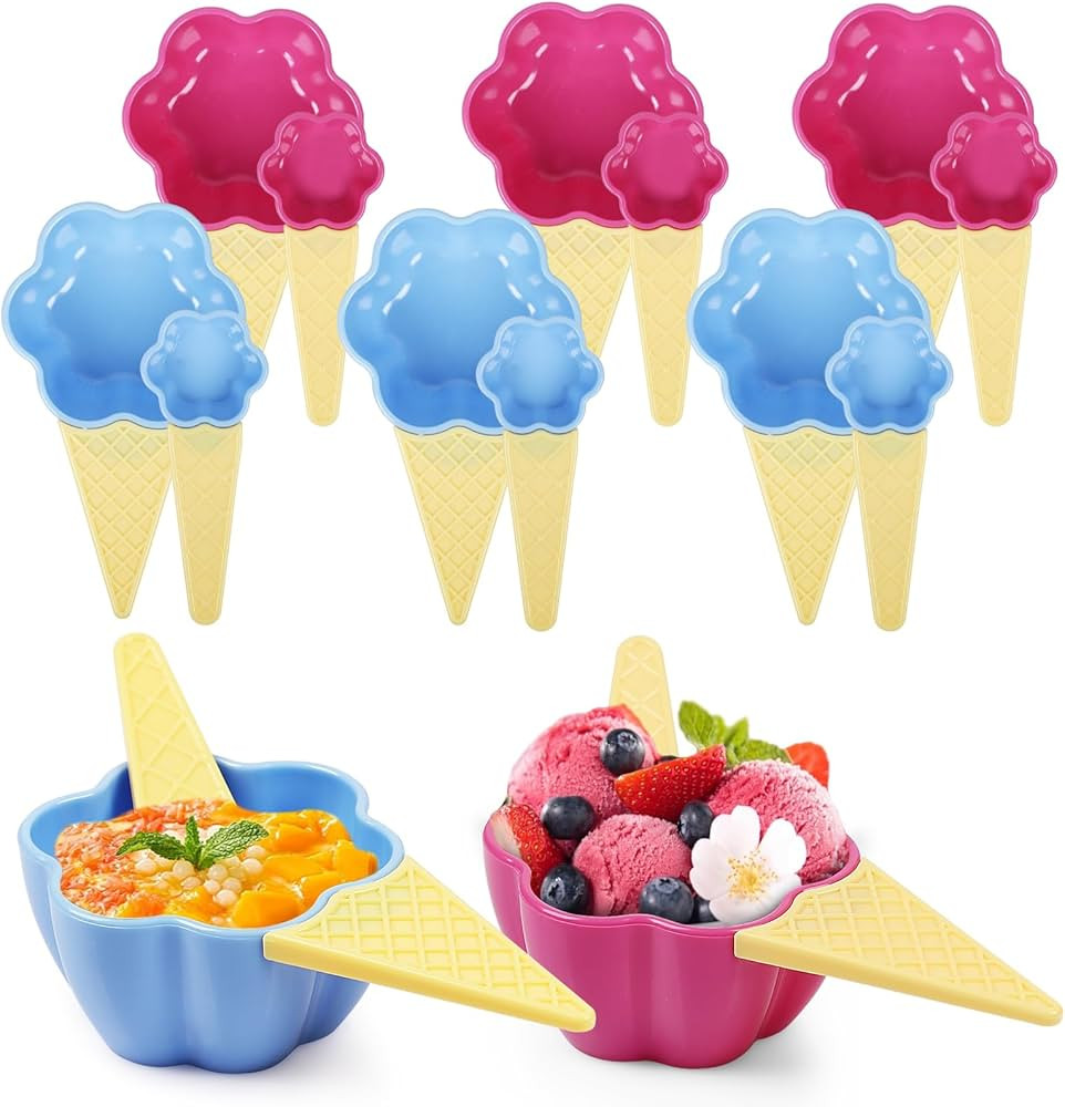 DELADOLA Cartoon Candy Color Ice cream bowl with spoon- ice cream bowls for kids set candy colore... | Amazon (US)