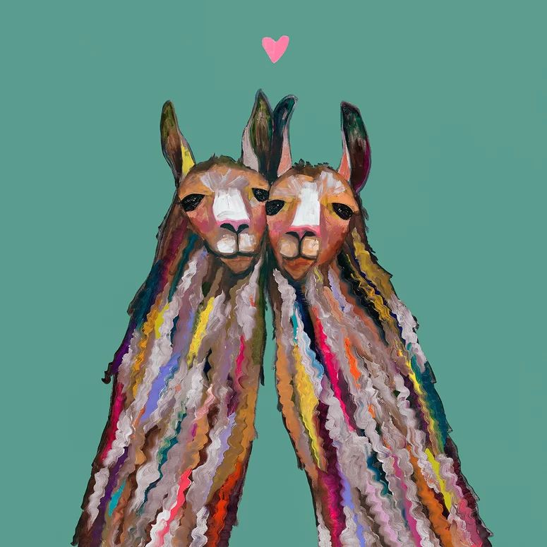 'Llama Love' by Eli Halpin Painting Print on Canvas | Wayfair North America