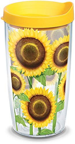 Tervis Sunflowers Tumbler with Wrap and Yellow Lid 16oz, Clear | Amazon (US)