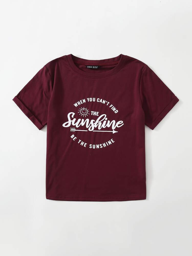 Slogan Graphic Short Sleeve Tee | SHEIN