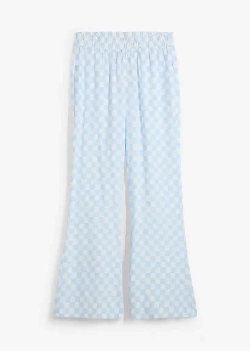 Karierte Marlenehose aus fließender Viskose | Bonprix DE