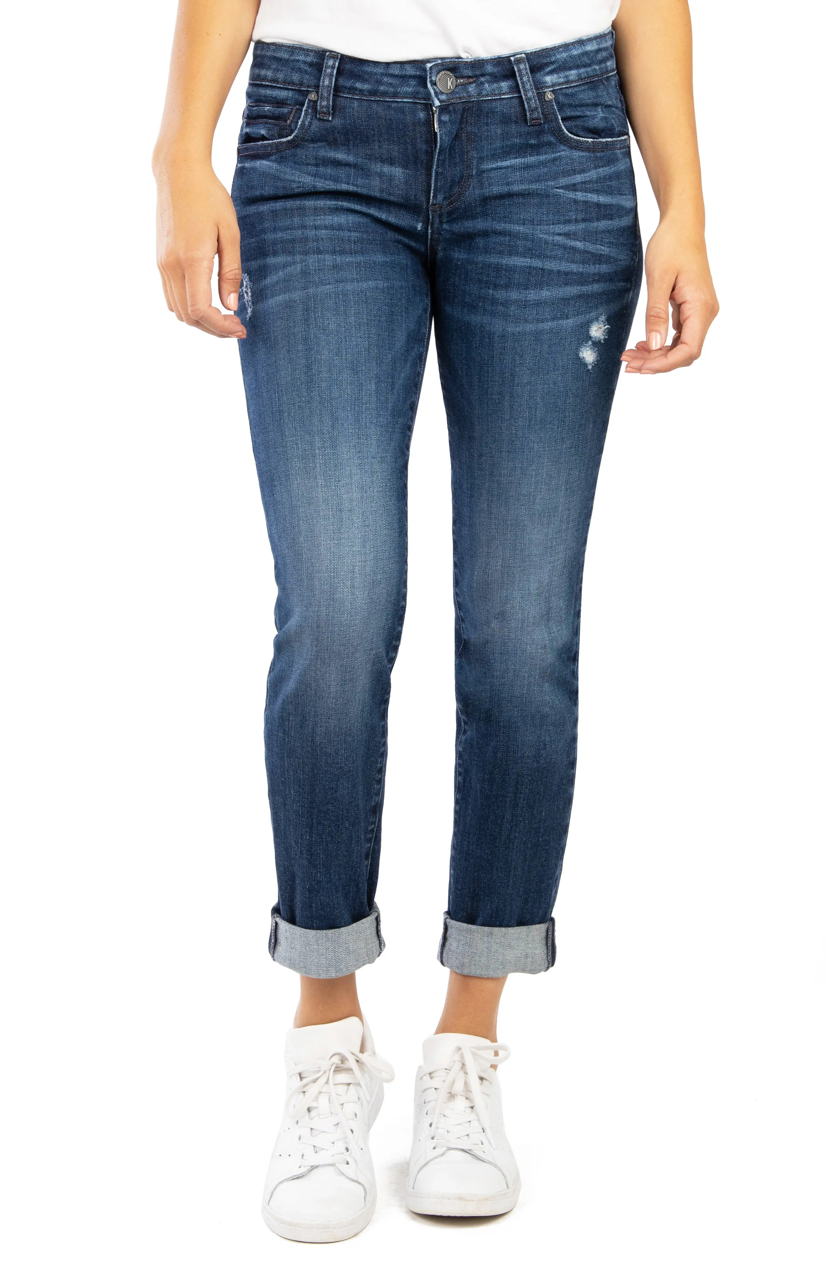 KUT from the Kloth Catherine Distressed Boyfriend Jeans in Acknowledgement at Nordstrom, Size 14 | Nordstrom