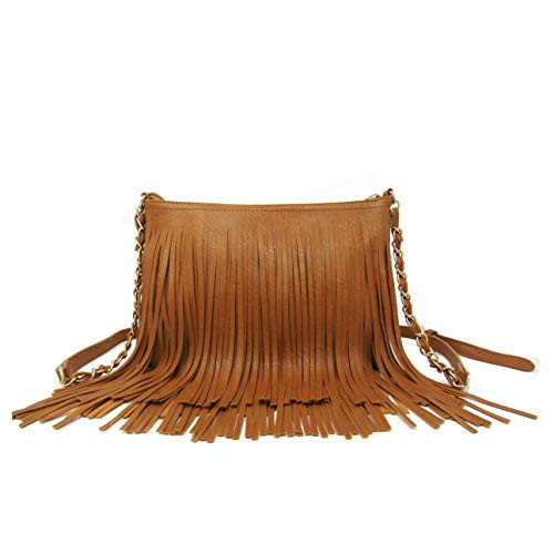 Solene Fringe Crossbody Shoulder Bag with Strap, Tassel Messenger bag, Country Style Western Fringe Purse for Women - E031(Tan) | Amazon (US)
