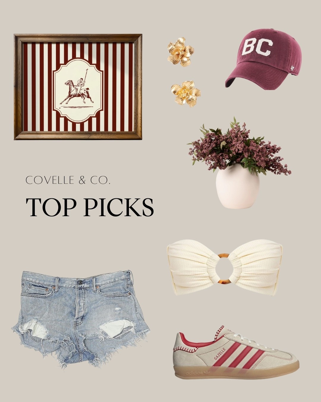 August slipped away into a… Maroon Moment 💭🍷
Our Covelle & Co. Top Picks this month are giving summer maroon chic—think sun-warmed wood tones, breezy neutrals, and the soft, moody elegance of late-summer sunsets.

Like Taylor said… it was maroon, and just like that, August’s vibe became our entire aesthetic.

From luxe listings to curated lifestyle finds, this month’s edit is your backstage pass to how we design, live, and sell—beautifully.
Because at Covelle & Co., we’re not just selling homes—we’re setting the tone. 🏡✨

And what better way to embrace the mood than with our handpicked maroon-toned faves:
🍷 A stunning piece of Etsy wall art that grounds any space.
🧢 A BC Boston College baseball cap for laid-back legacy style.
🌿 An Afloral plant to keep the summer greens alive indoors.
💧 A Montce bikini top to soak up the final beach days.
✨ Chan Luu gold earrings to add subtle shimmer.
🩳 Threadup ripped jean shorts for easy, eco-cool style.
👟 And yes—Adidas Gazelles because comfort and chic should always be on the same team.

👉 Tap the link in bio to see what made our August shortlist.
#CovelleAndCo #AugustTopPicks #RealEstateMeetsDesign #SummerMaroonChic #SwiftieStyle #LifestyleCurated #InteriorDesignInspo #EtsyFinds #MontceSwim #ChanLuuStyle #ThriftedAndThriving #BCPride #AdidasGazelle #AfloralVibes

#LTKFindsUnder50 #LTKHome #LTKStyleTip