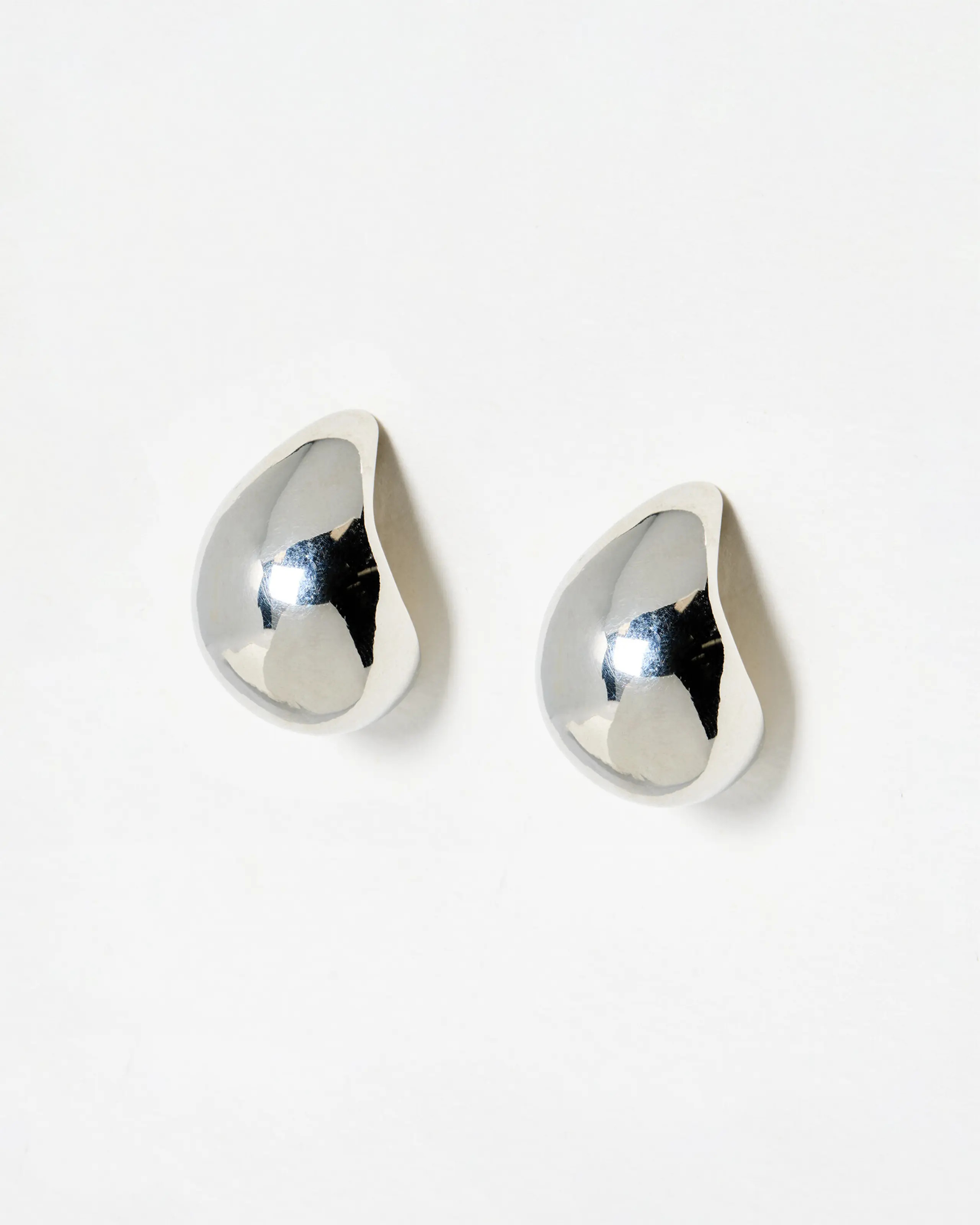 Loahari Teardrop Silver Tone Stud Earrings | Oliver Bonas | Oliver Bonas (Global)