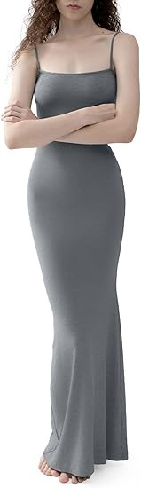 PUMIEY Women's Slip Maxi Dress Sexy Ribbed Bodycon Dresses Long Dress | Amazon (US)