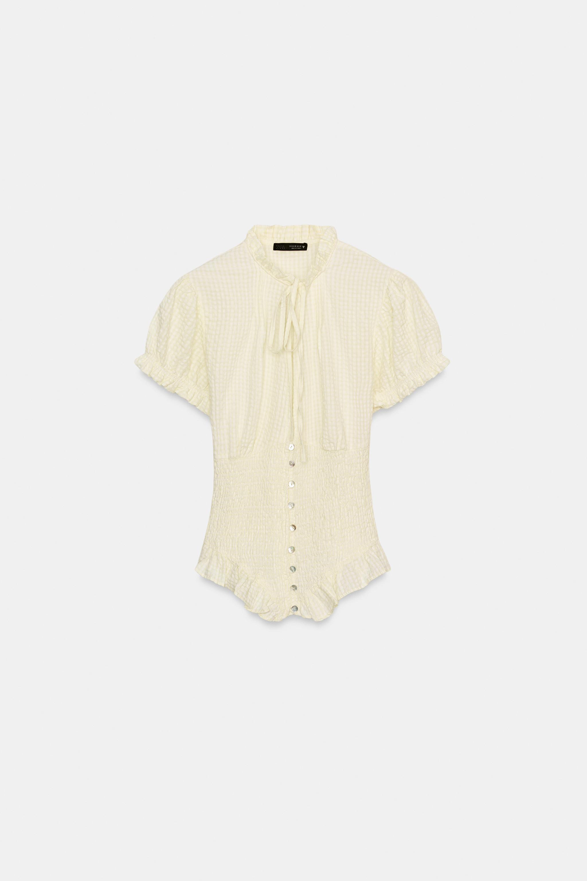 TEXTURED TOP WITH BOW DETAIL | Zara UK