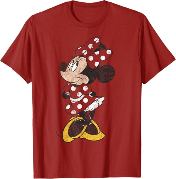 Disney Mickey And Friends Minnie Mouse Simple Distressed T-Shirt | Amazon (US)