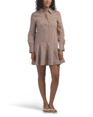 ENGLISH FACTORY Stripe Collar Flared Skirt Mini Dress | TJ Maxx