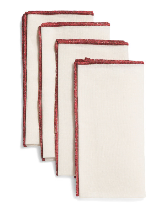 Made In Turkey Set Of Four Linen Bel Air Napkins | TJ Maxx