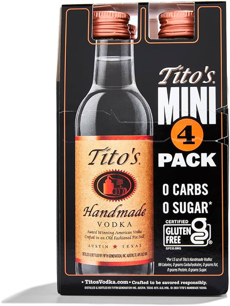 Tito's Handmade Vodka, 50ml (4 Pack) | Amazon (US)