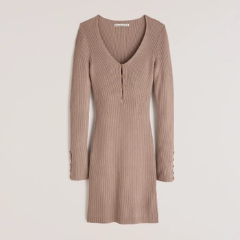 Women's Henley Sweater Dress | Women's New Arrivals | Abercrombie.com | Abercrombie & Fitch (US)