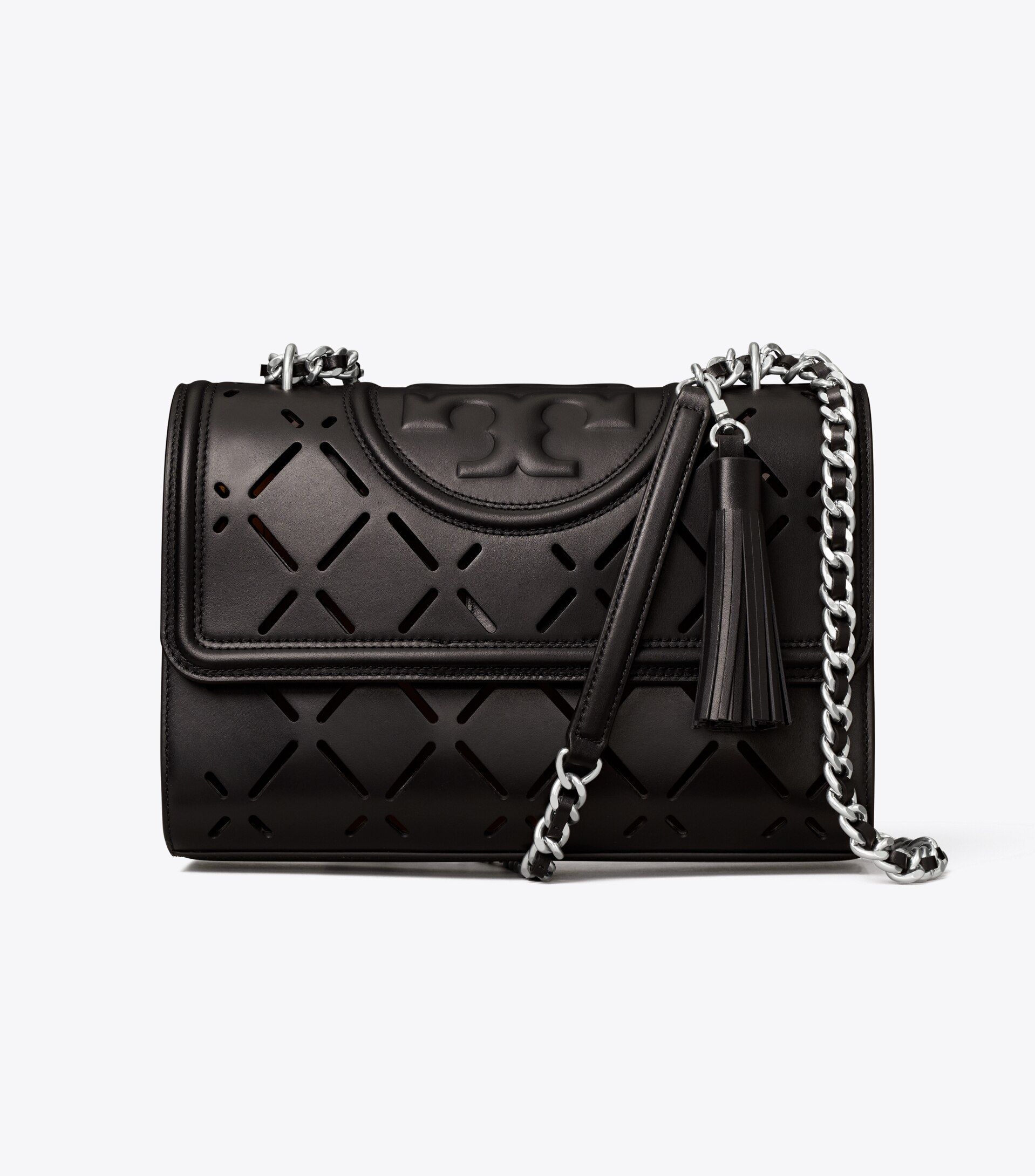 Fleming Diamond Perforated Convertible Shoulder Bag | Tory Burch (US)