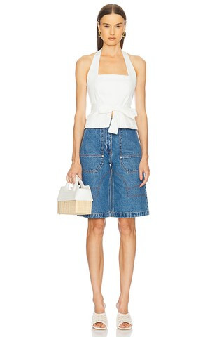 Penelope Petite Rattan Bag in Blanc | Revolve Clothing (Global)