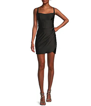 B. Darlin Spaghetti Strap Square Neck Envelope Skirt Dress - 0 | Dillard's