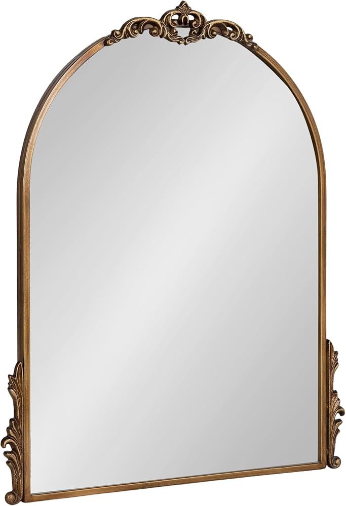 Kate and Laurel Myrcelle Traditional Arched Mirror, 21 x 26, Gold, Decorative Arch Mirror with Or... | Amazon (US)