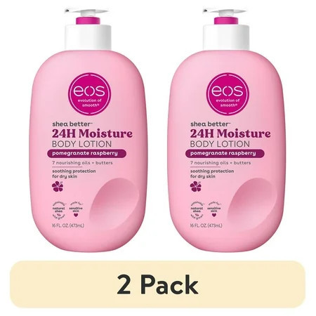 (2 pack) eos Shea Better Body Lotion - Pomegranate Raspberry, for Dry Skin, 16 fl oz | Walmart (US)