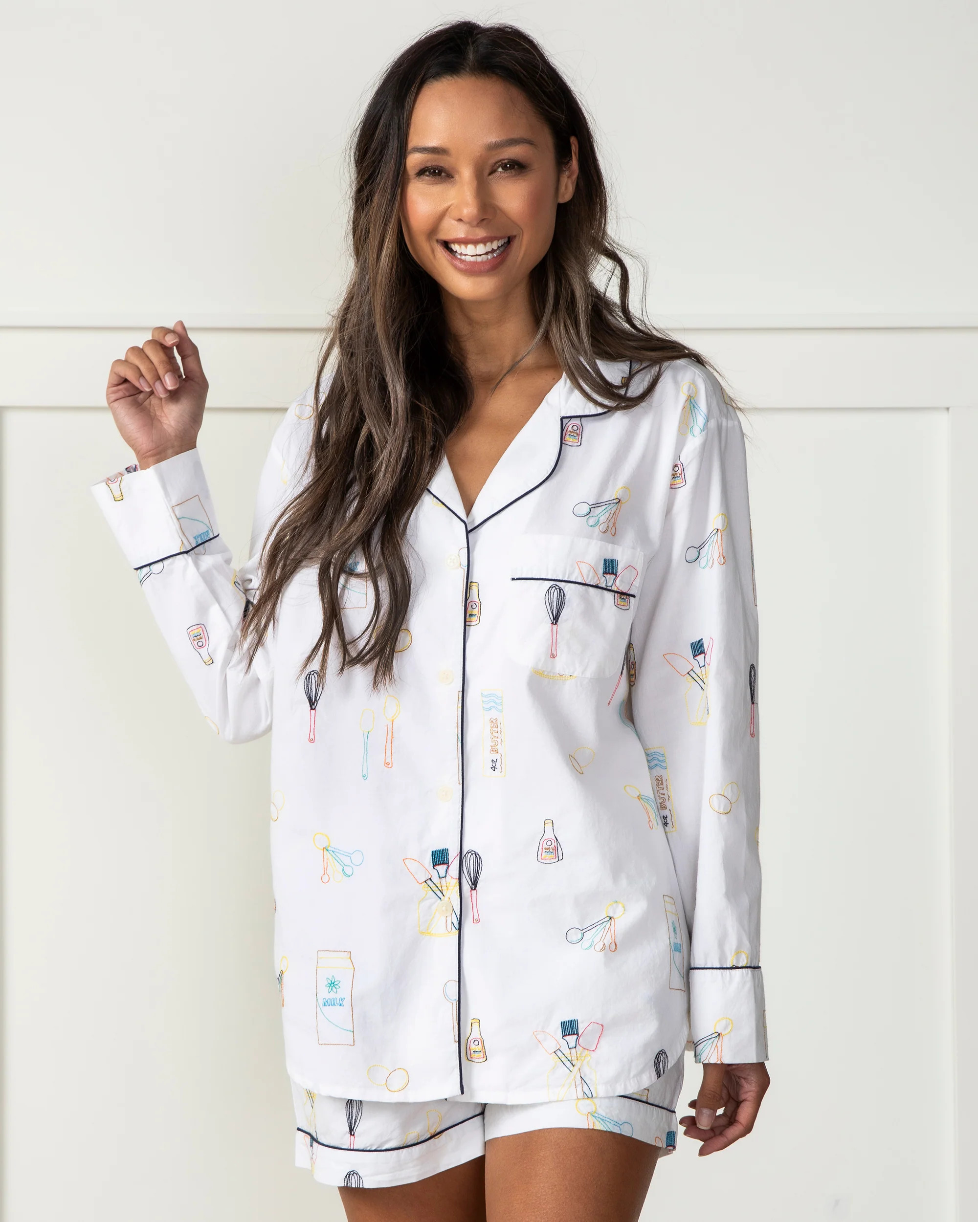 Home Chef - Long Sleeve Top &amp; Shorts Set - Cloud | Printfresh