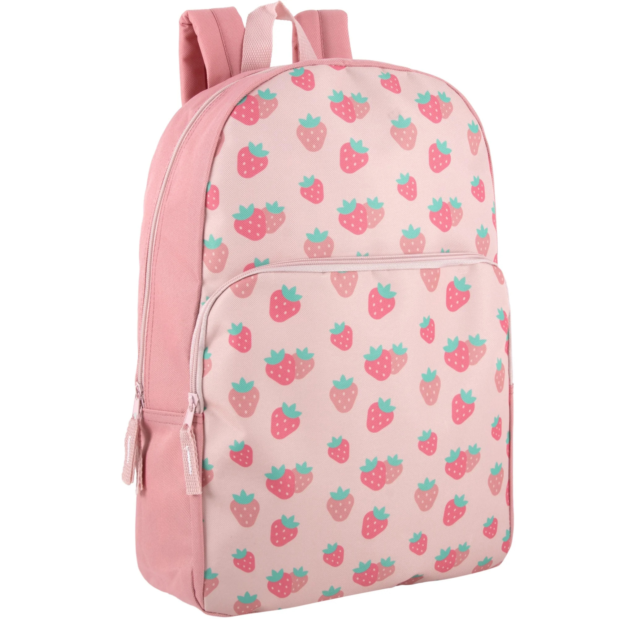 17 Inch Fun Printed Backpack for Commute and Travel in Sweet Strawberries Print | Walmart (US)