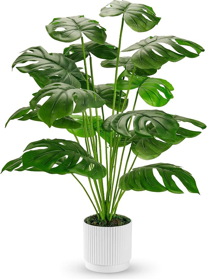 Der Rose 28" Fake Plants Large Artificial Monstera Faux Plants Indoor Tall for Outdoor Floor Fron... | Amazon (US)