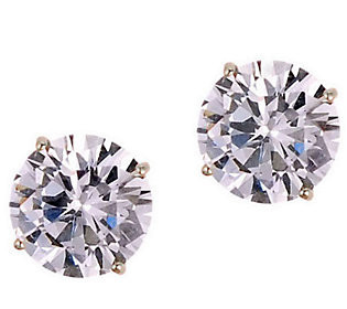 Diamonique 3.00 ct tw 100-Facet Stud Earrings,1 4K Gold | QVC