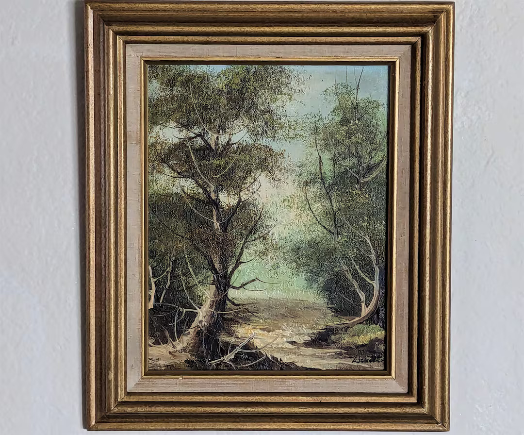 Landscape Oil Painting Original Artwork by Wexler Signed by the Artist Framed 13.25x11.25 Inches ... | Etsy (US)