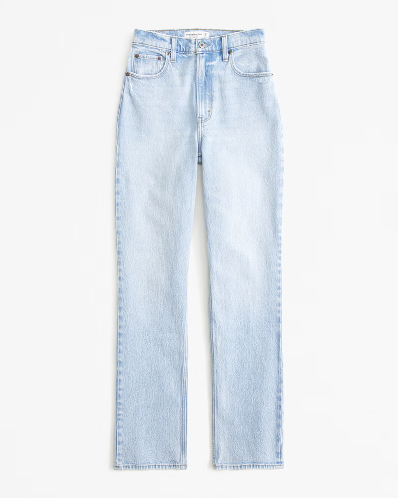 Abercrombie & Fitch Women's Ultra High Rise 90s Straight Jean in Light - Size 26 SHORT | Abercrombie & Fitch (US)