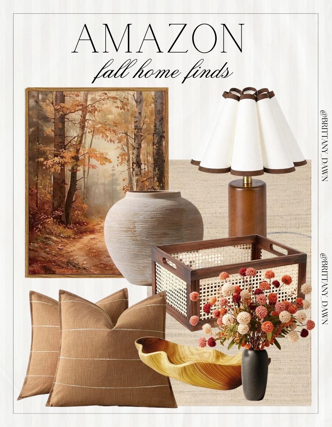 Bring the warmth of autumn indoors with these gorgeous Amazon fall decor pieces! 🍁

Earthy tones, woven details, and rich wooden textures create the perfect seasonal glow. 🎃

Swapping in warm-toned art, cozy pillows, and floral accents instantly elevates your home for the crisp days ahead. 🌾

#fallhomedecor #amazondecor #autumnvibes #neutralfall #cozyhome #homefinds #ltkhome #fallstyle

#LTKHome #LTKSeasonal