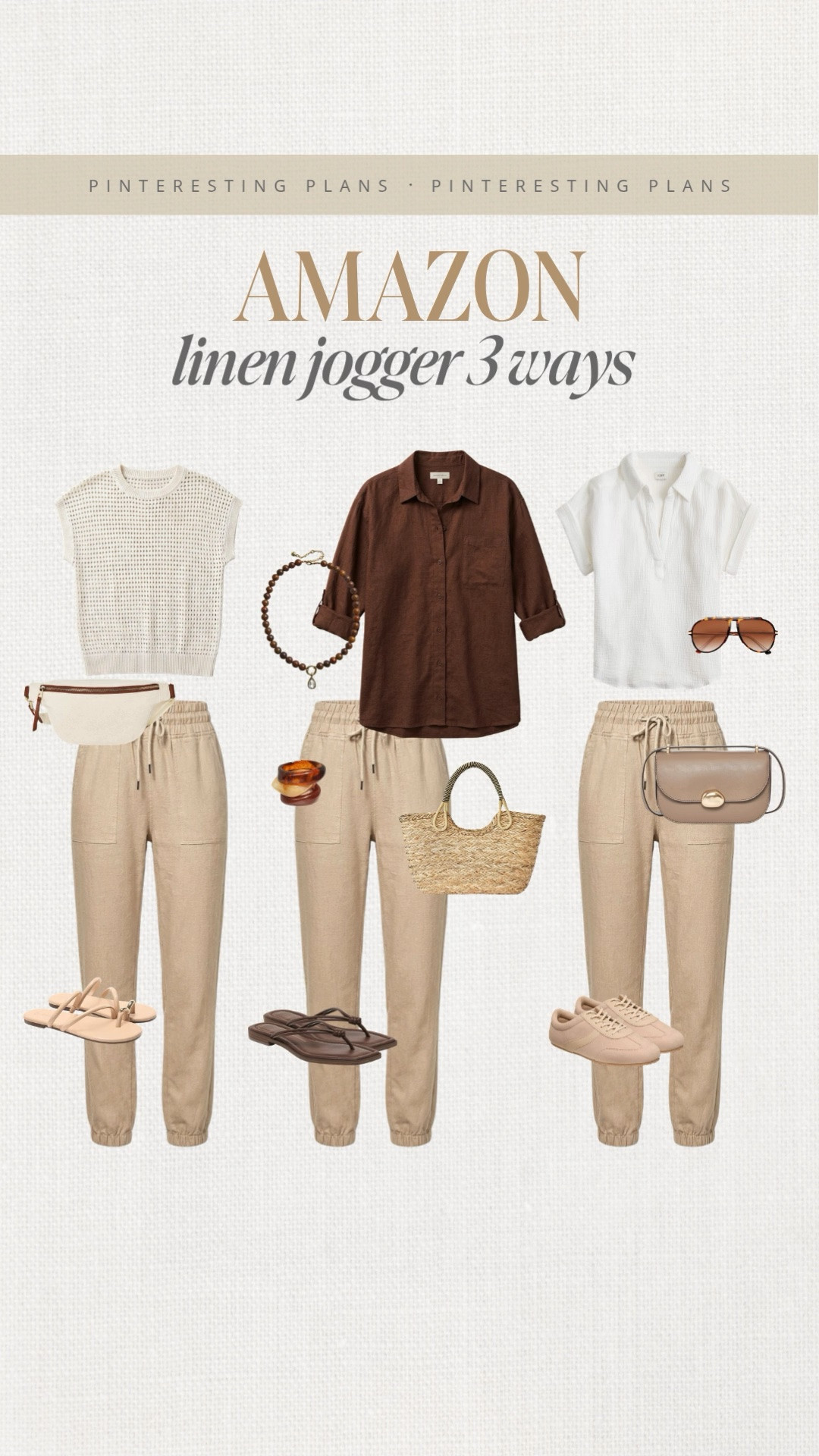Amazon linen jogger three ways 🙌🏻🙌🏻￼

#LTKootd #LTKdayinmylife #LTKWorkwear